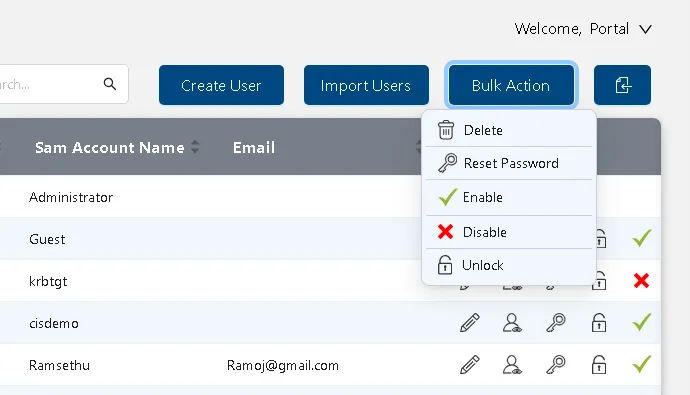 Bulk actions and email templates