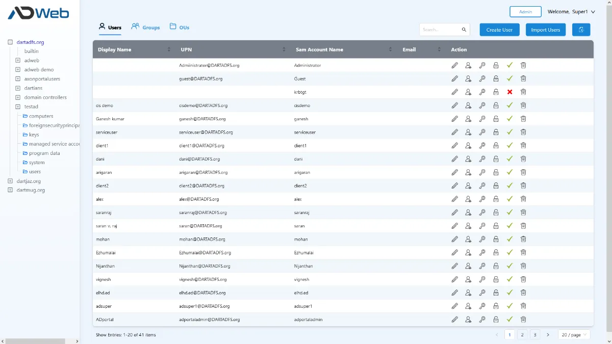 Active Directory Web