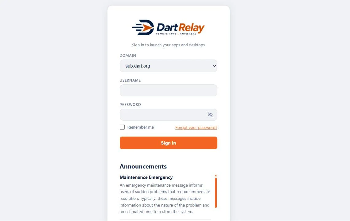 DartRelay: light theme portal demo
