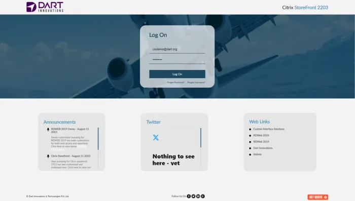 Citrix StoreFront 2203 custom interface demo