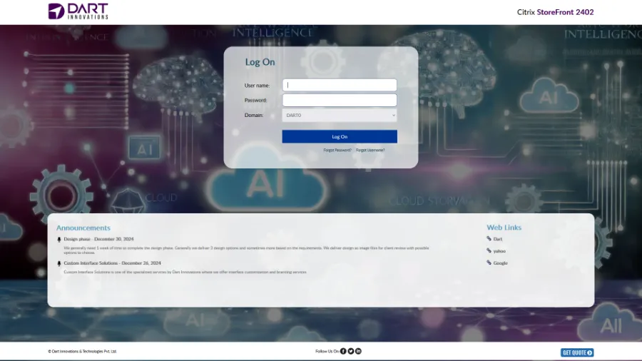 Citrix StoreFront 2402 custom interface demo
