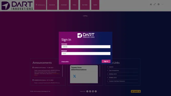 MS RD Web Client 2022 custom interface demo