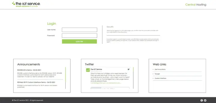 ICT Service – RDS 2016 Web Access and Web Client