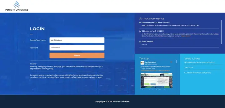 Pure IT Universe – Remote Desktop Web Access 2012 R2