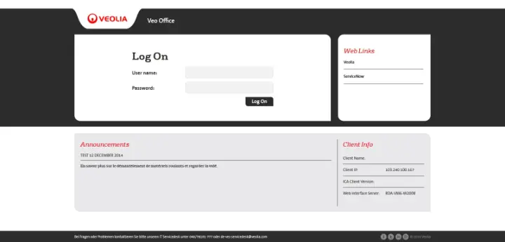 Veolia – Citrix StoreFront 2.6