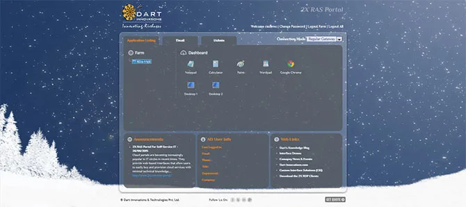 Custom Parallels RAS portal after sign-in