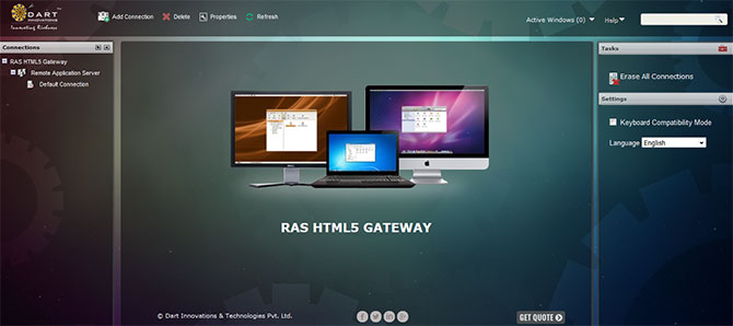 Parallels RAS HTML5 Gateway interface demo is up now