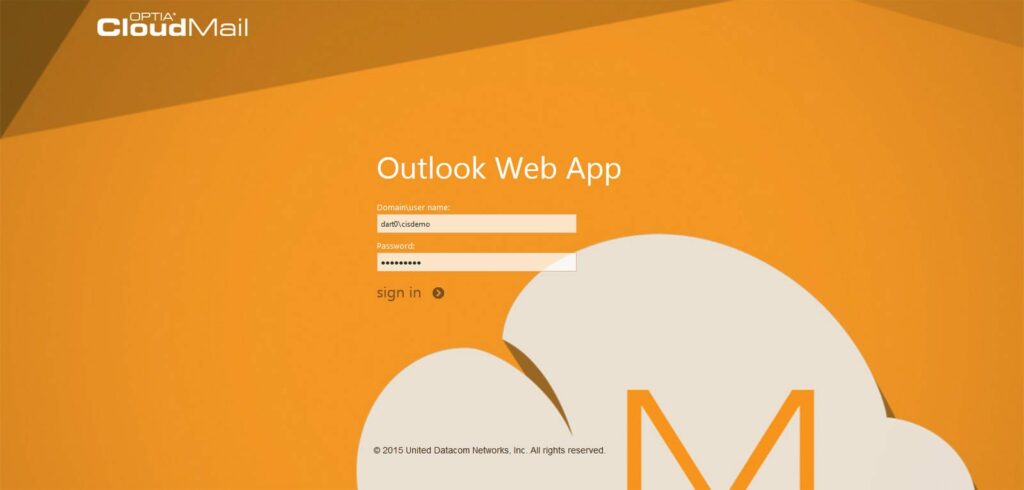 OPTIA Cloud Mail – OWA Login Page