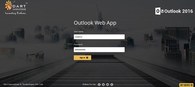 Custom MS Outlook Web App 2016 demo