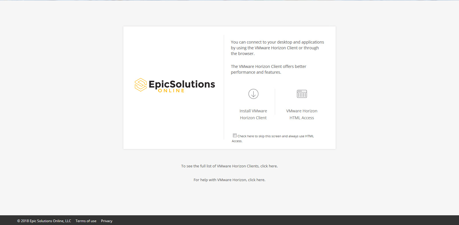 Epic Solutions -VMware Horizon 7.4