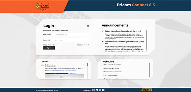 Ericom Connect 8.5 Customization demo has been up