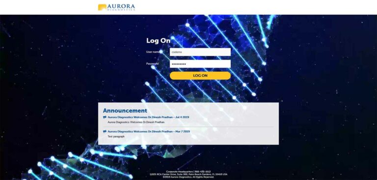 Aurora-LOGIN-page