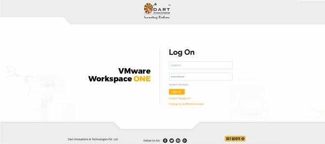 Custom VMware Workspace ONE Login page