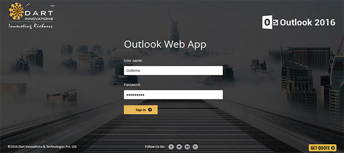 Custom MS Outlook Web App Login page