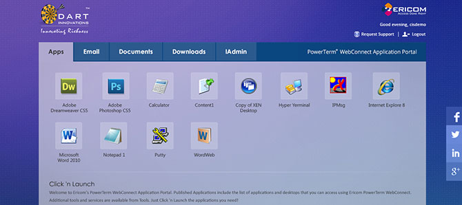 The Custom Interface demo for Eriom PowerTerm WebConnect Application portal is ready now