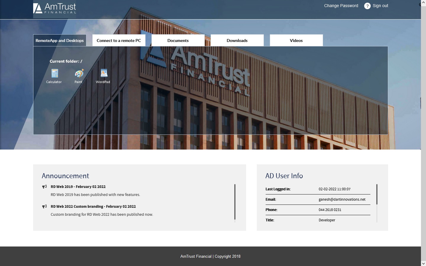 Amtrust MS RD Web Access 2019 & Web Client