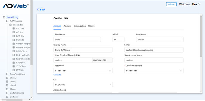 AD Web | Managing Active Directory using Web Interface