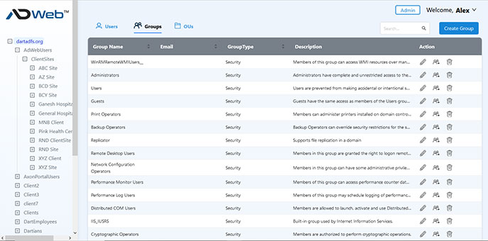 AD Web | Managing Active Directory using Web Interface