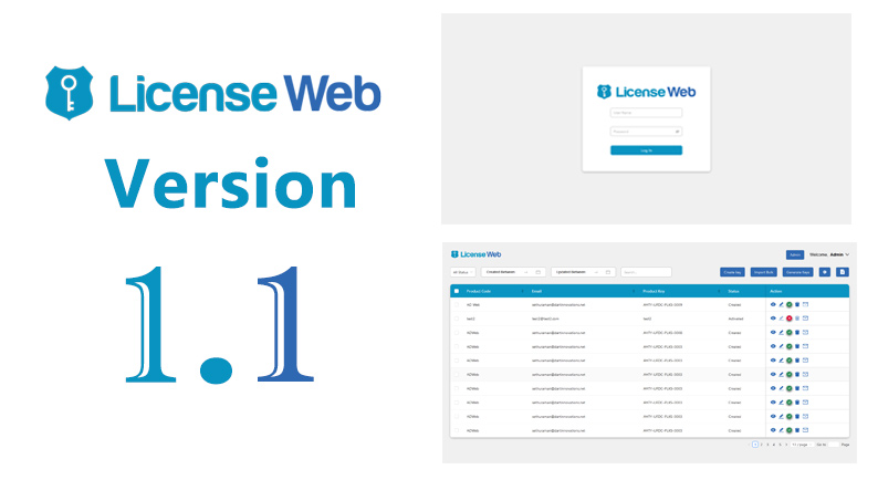 License Web version 1.1 has been released today.