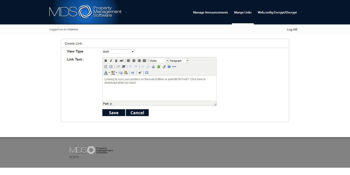 MDS – Interface Admin Create Link MDS – Interface Admin Create Link