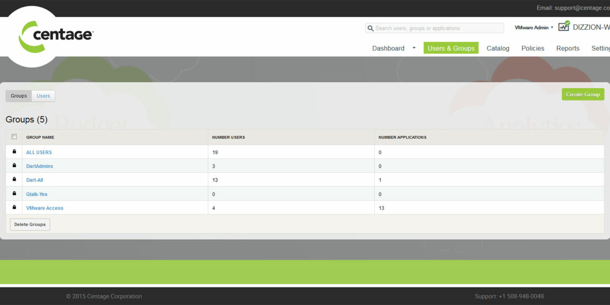 Centage – VMware Workspace Portal Users & Groups Centage – VMware Workspace Portal Users & Groups