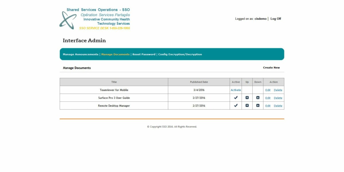 Champlain CCAC – Interface Admin Manage Documents Champlain CCAC – Interface Admin Manage Documents