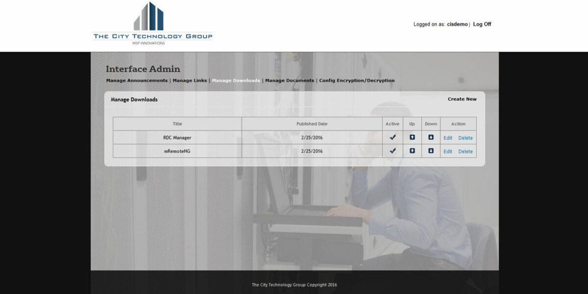 CityTechGroup – Interface Admin Manage Downloads CityTechGroup – Interface Admin Manage Downloads