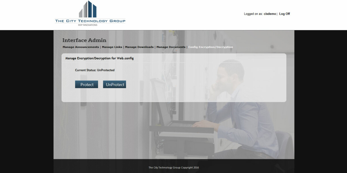 CityTechGroup – Interface Admin Manage Encryption / Decryption CityTechGroup – Interface Admin Manage Encryption / Decryption