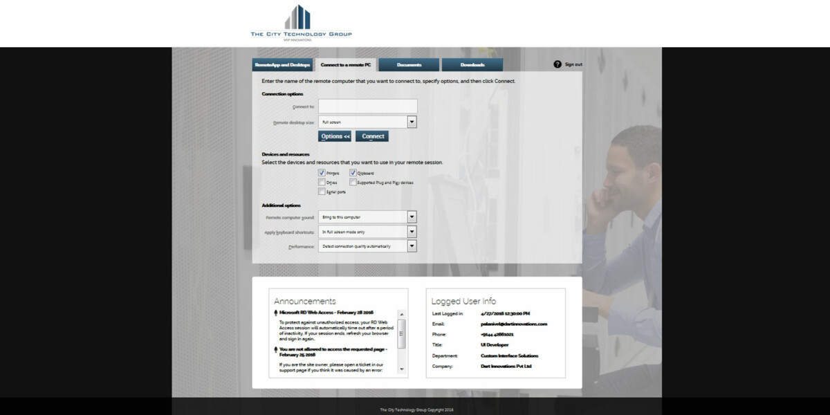CityTechGroup – MS RDWEB 2012 R2 Connect to a Remote Pc CityTechGroup – MS RDWEB 2012 R2 Connect to a Remote Pc