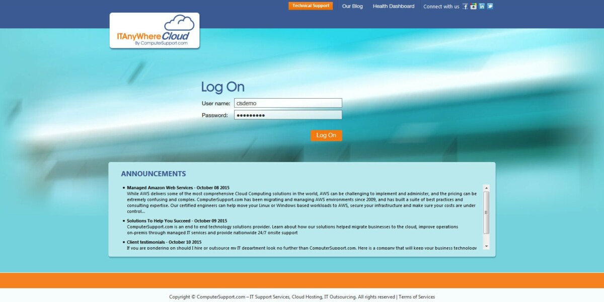 ComputerSupport – Citrix StoreFront 3.0 Login Page