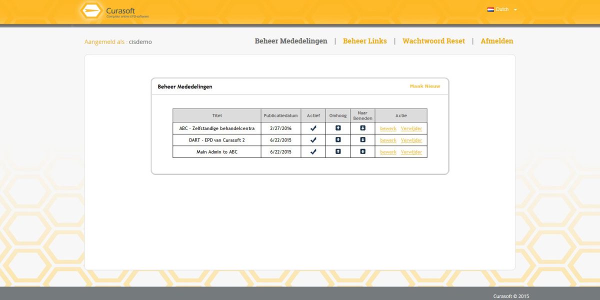 Curosoft – Interface Admin Manage Announcement Curosoft – Interface Admin Manage Announcement