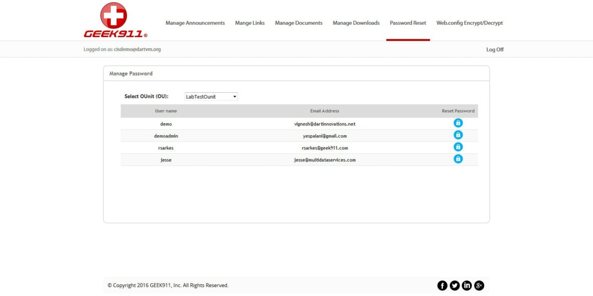GEEK911 – Interface Admin Manage Password GEEK911 – Interface Admin Manage Password