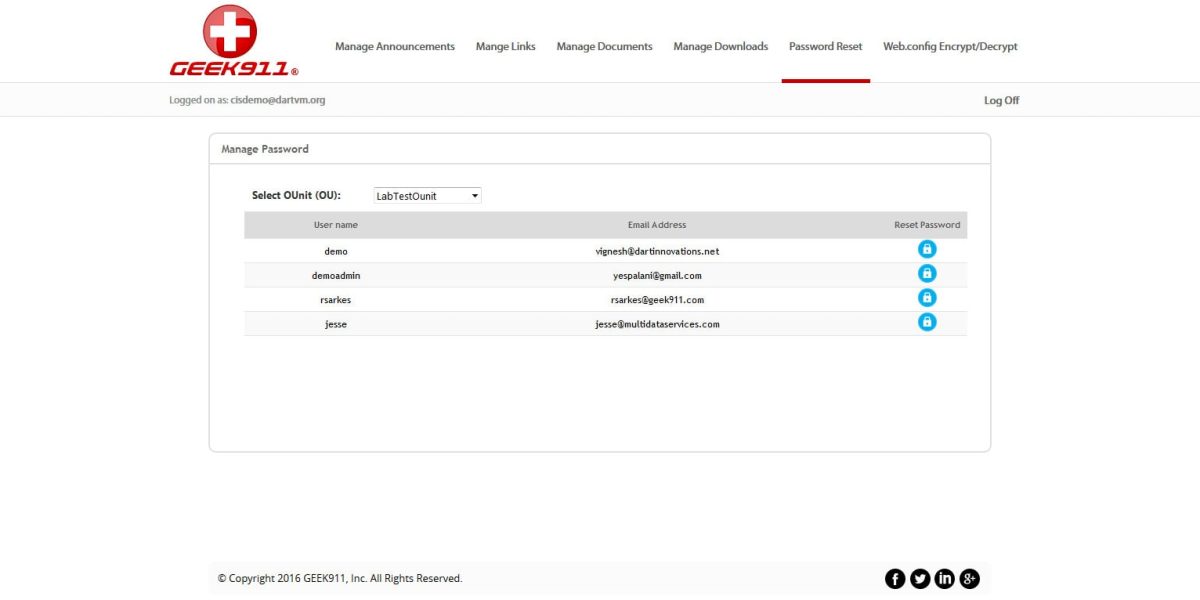 GEEK911 – Interface Admin Manage Password GEEK911 – Interface Admin Manage Password