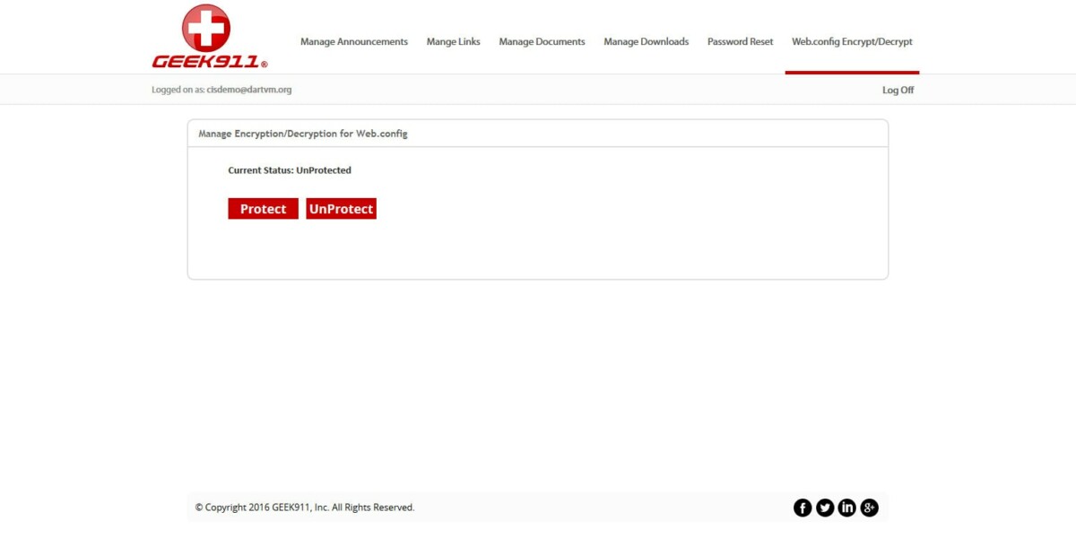 GEEK911 – Interface Admin Manage Encryption & Decryption GEEK911 – Interface Admin Manage Encryption & Decryption