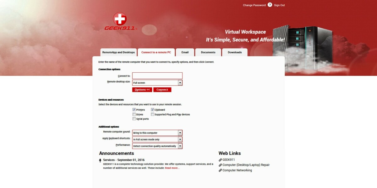 GEEK911 – MS RDWEB 2012 R2 Connect to a Remote PC GEEK911 – MS RDWEB 2012 R2 Connect to a Remote PC
