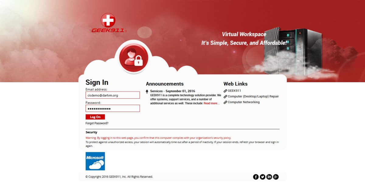 GEEK911 – MS RDWEB 2012 R2 Login GEEK911 – MS RDWEB 2012 R2