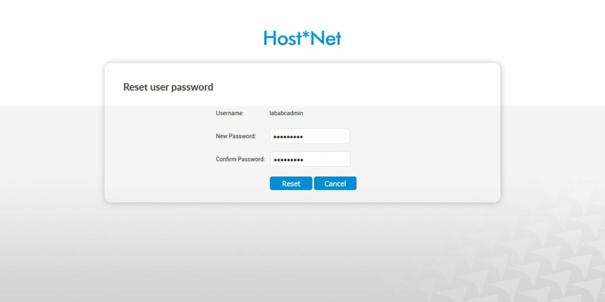 MicroEdge – Interface Admin Reset User Password