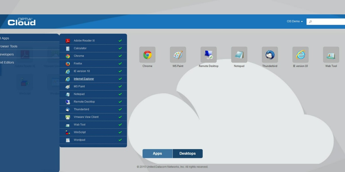 OPTIA Cloud – Citrix StoreFront 2.5 All AppsPage