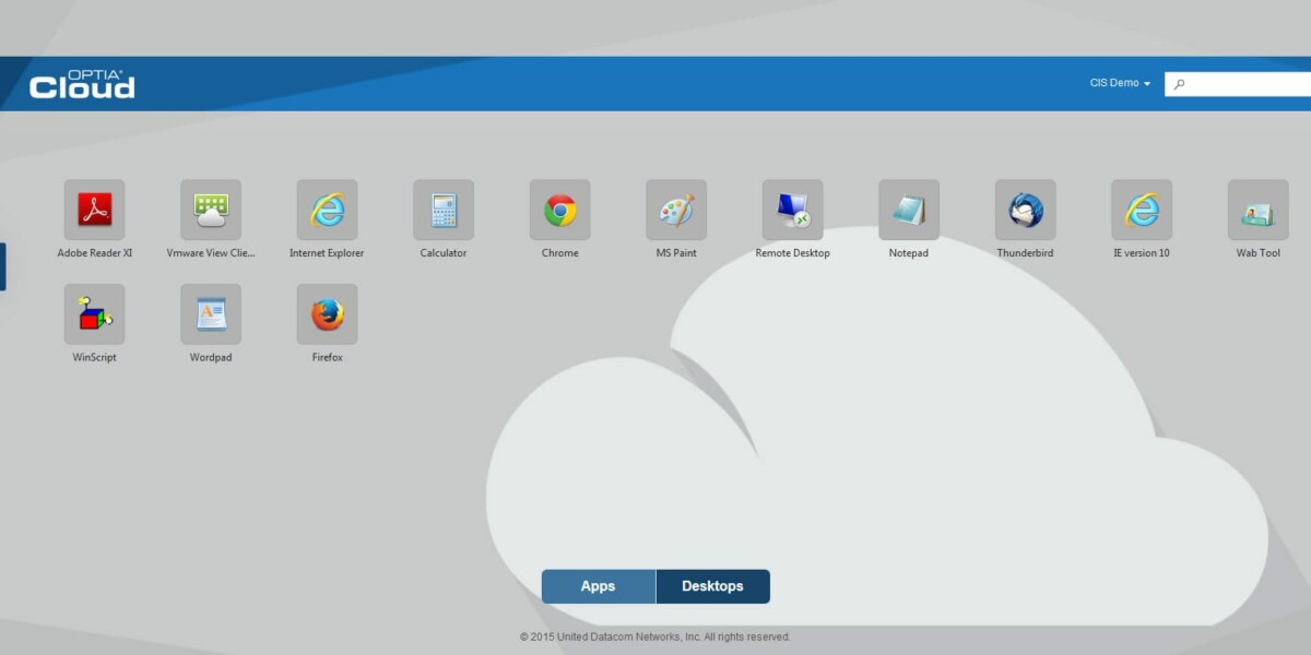 OPTIA Cloud – Citrix StoreFront 2.5 Apps Page