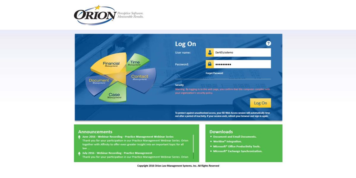 Custom RD Web Branding and Custom Features Orion Law – Microsoft RDWEB Login