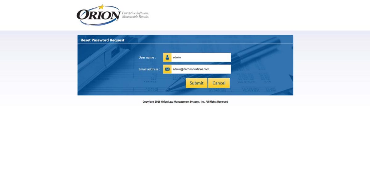 Orion Law – MS RD Web Access Reset Password Request Orion Law – MS RDWEB Reset Password Request
