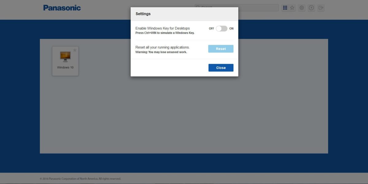 Panasonic – VMware Horizon View 6.2.0 Settings Panasonic – VMware Horizon View 6.2.0 Settings