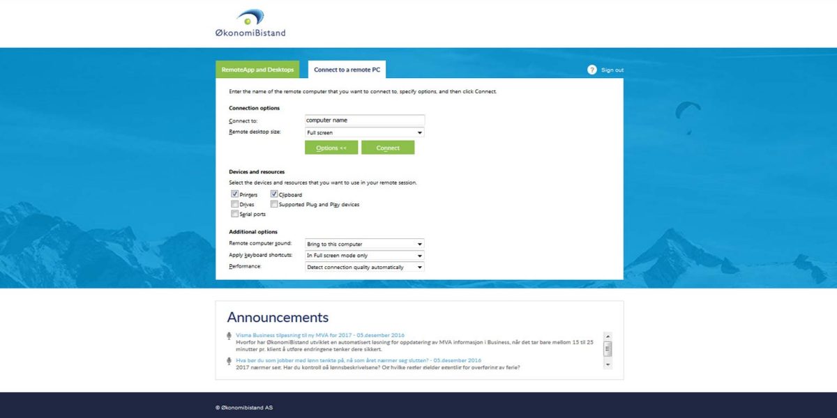 Okonomibistand - Remote Desktop Web Access 2008 & 2012 R2 - Remote Desktop Access Okonomibistand - Remote Desktop Web Access 2008 & 2012 R2
