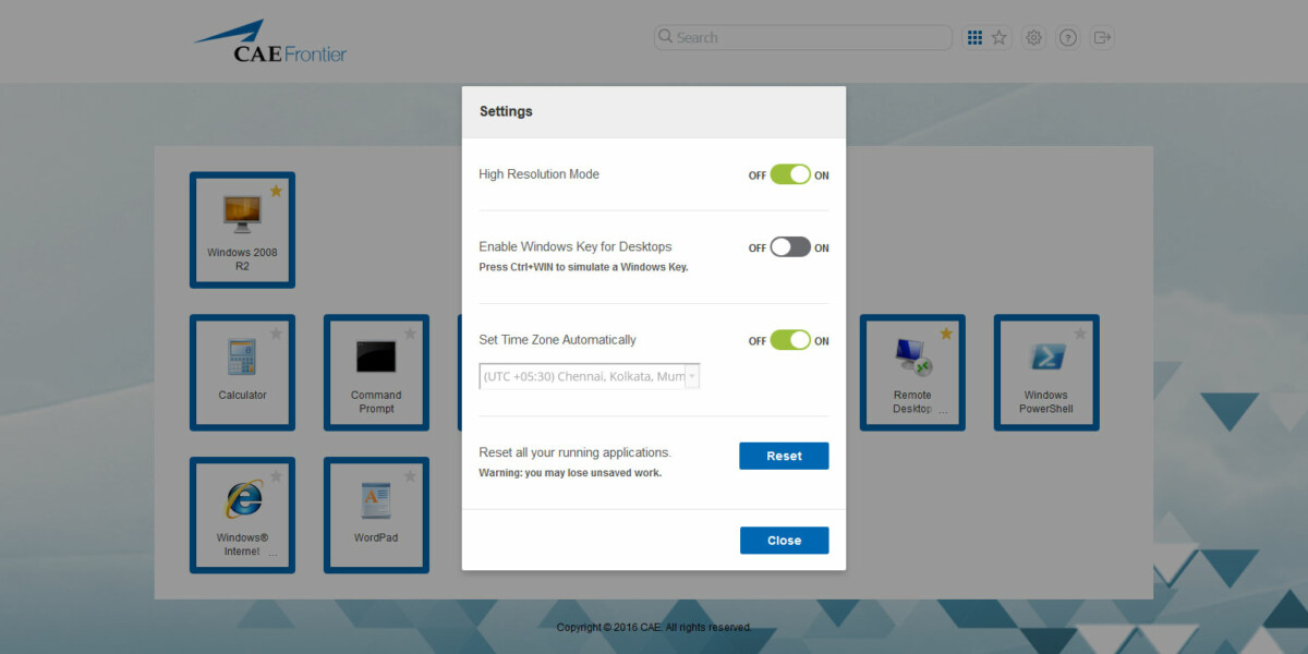 CAE Frontier – VMware Horizon View 7.1.0 Settings CAE Frontier – VMware Horizon View 7.1.0 Settings