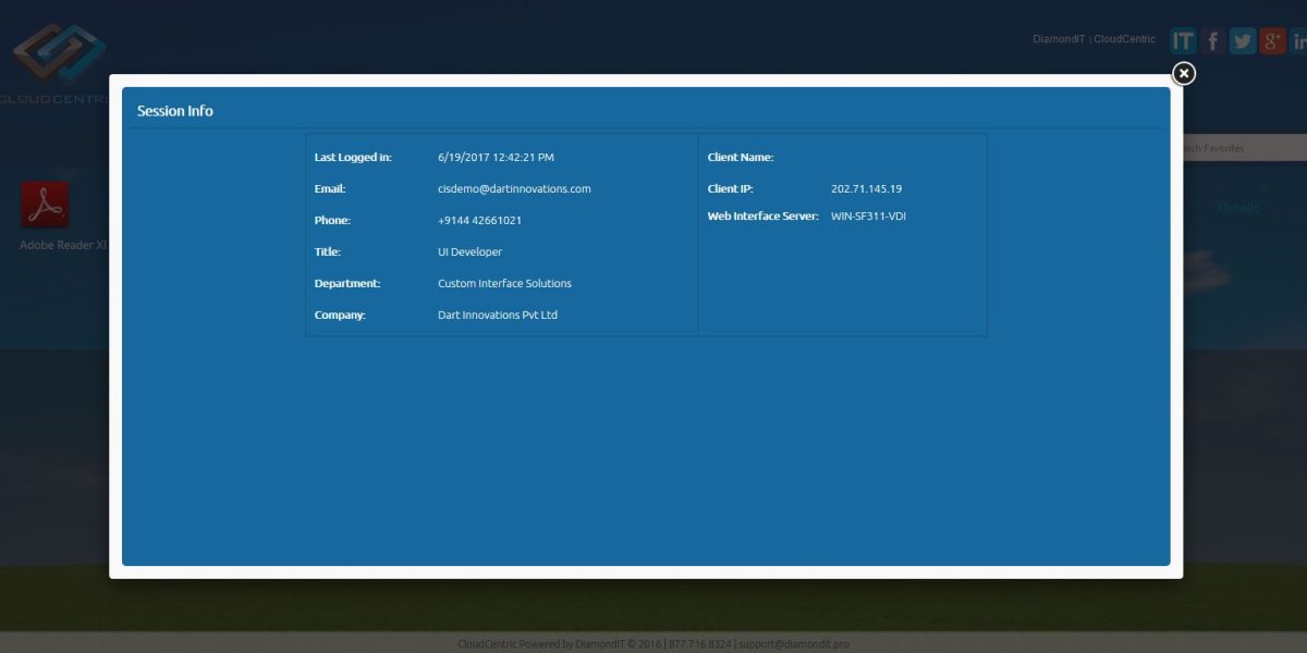 DiamondIT – Citrix StoreFront 3.11 Session Info DiamondIT – Citrix StoreFront 3.11 Session Info