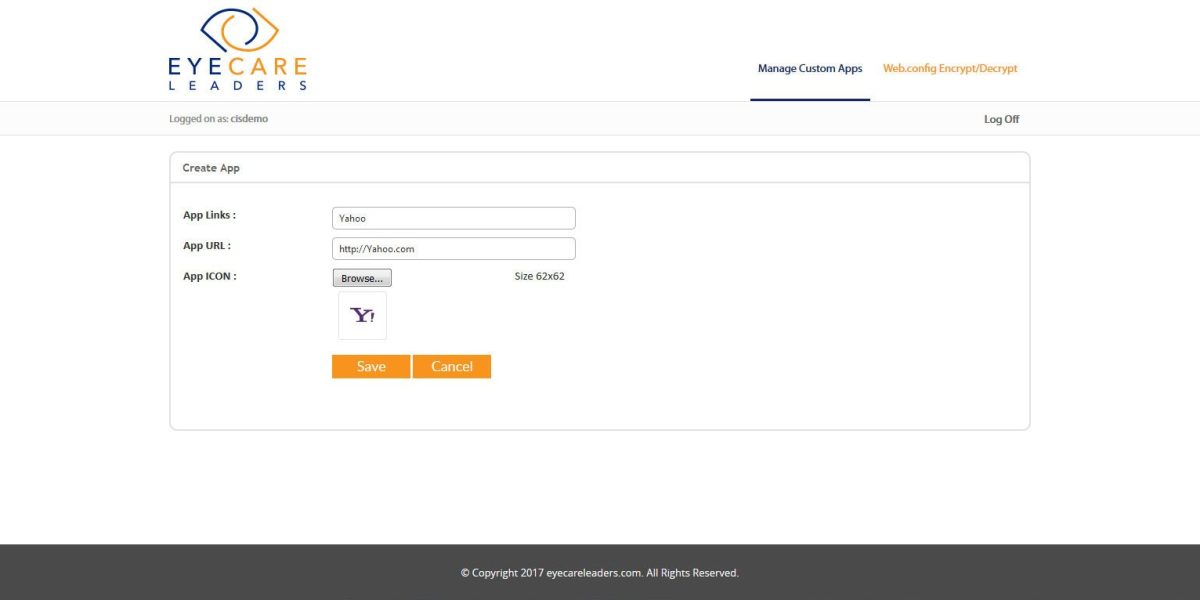 EYECARE LEADERS – Interface Admin Create App EYECARE LEADERS – Interface Admin Create App