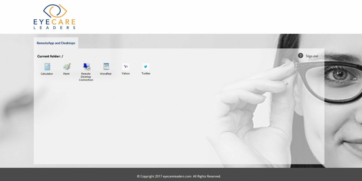 EYECARE LEADERS – RD Web Access 2012 R2 RemoteApp & Desktops