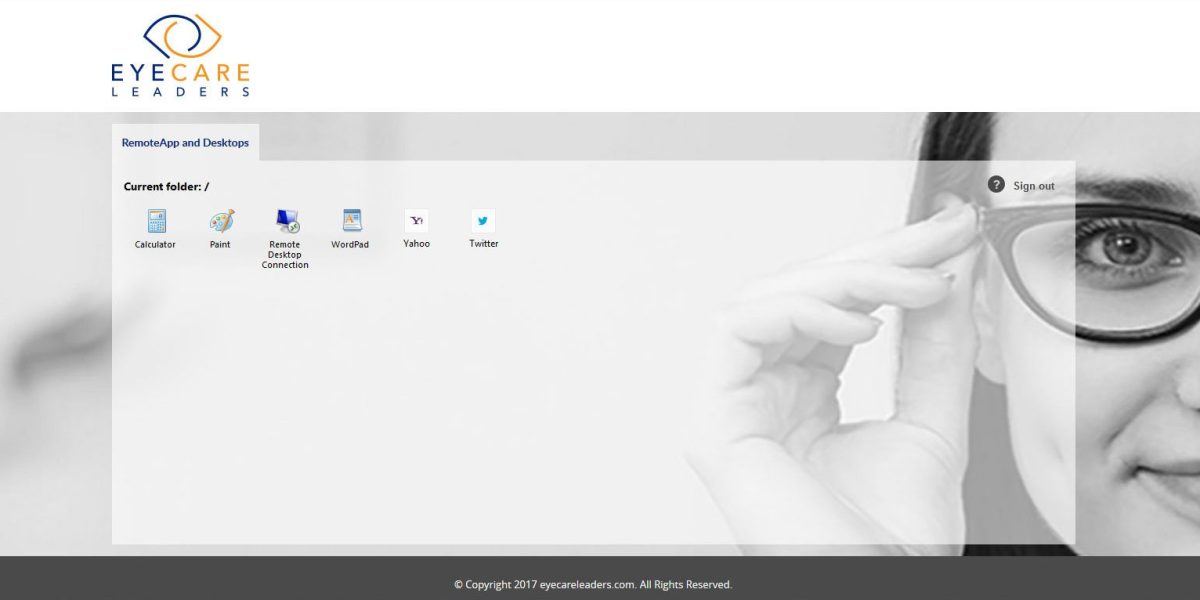 EYECARE LEADERS – RD Web Access 2012 R2 RemoteApp & Desktops EYECARE LEADERS – RD Web Access 2012 R2 RemoteApp & Desktops