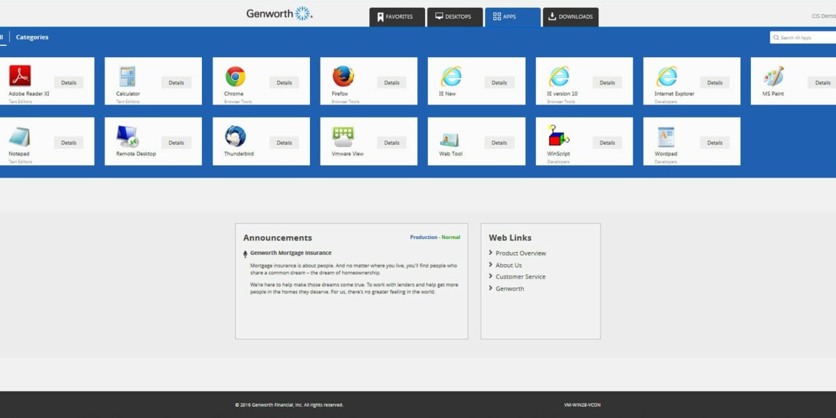 Genworth – Citrix StoreFront 3.6 Apps