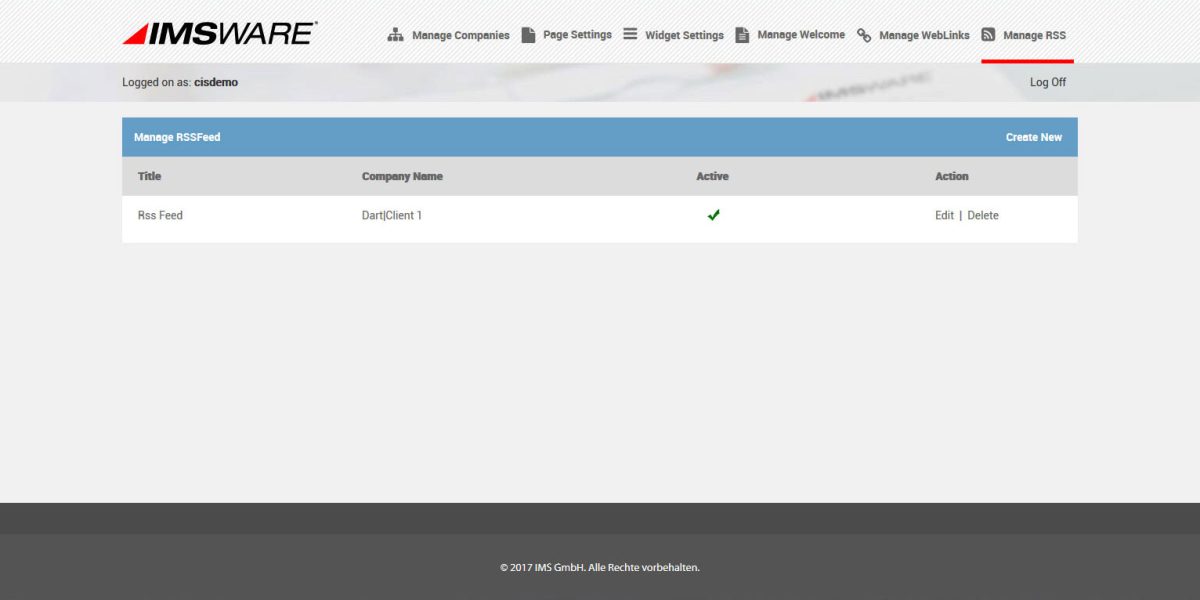IMSWARE – Interface Admin Manage RSSFeed IMSWARE – Interface Admin Manage RSSFeed